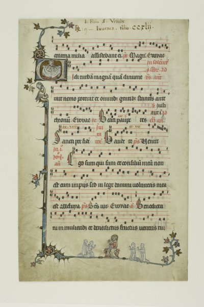Abramo che attira al seno i figli di Israele e Cristo con i monaci inginocchiati, da un Antifonario da Unknown artist