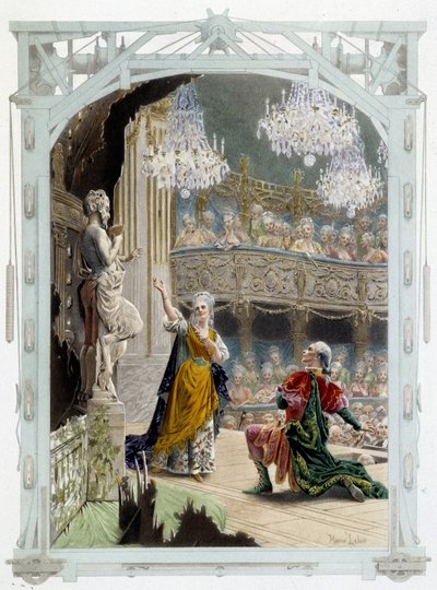 Attori su una scena teatrale - in "Una donna di qualità nel secolo passato" da Unknown artist