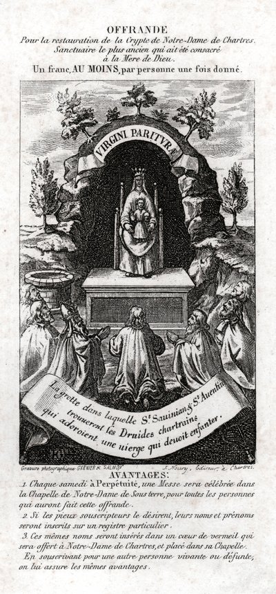 Adorazione della Vergine Maria (incisione, ca. 1850) da Unknown artist