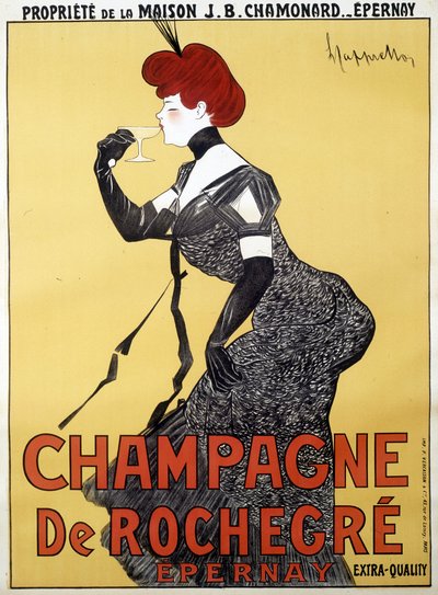 Poster pubblicitario per Champagne de Rochegre - di Leonetto Cappiello (1875-1942), fine XIX secolo da Unknown artist