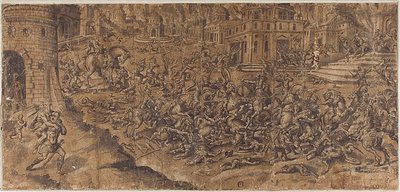 Enea lascia la città di Troia in fiamme da Unknown artist