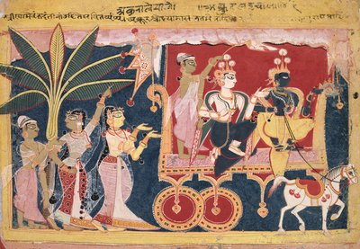 Akrura Porta Krishna e Balarama a Mathura (Isarda Bhagavata Purana) da Unknown artist
