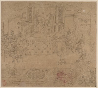 Album di Temi Taoisti e Buddhisti: Re degli Inferi: Foglia 30 da Unknown artist