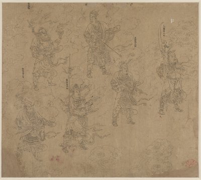 Album di temi daoisti e buddisti: Processione di divinità daoiste: Foglia 12 da Unknown artist