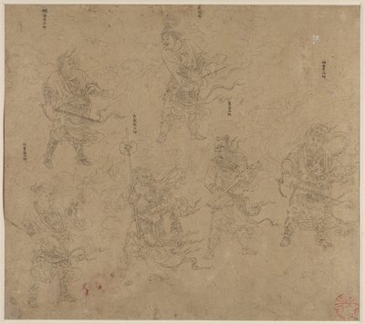 Album di temi daoisti e buddisti: Processione di divinità daoiste: Foglia 13 da Unknown artist