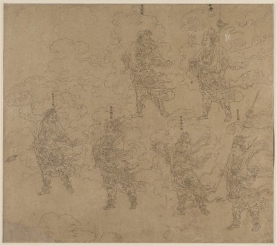 Album di temi daoisti e buddisti: Processione di divinità daoiste: Foglia 14 da Unknown artist
