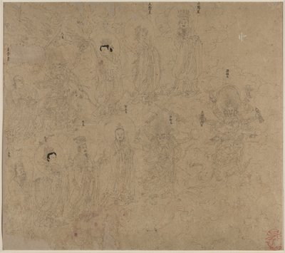 Album di Temi Taoisti e Buddhisti: Processione di Divinità Taoiste: Foglia 21 da Unknown artist