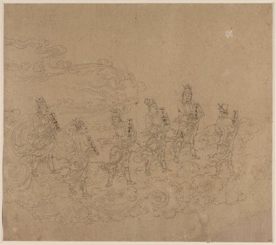Album di Temi Taoisti e Buddhisti: Processione di Divinità Taoiste: Foglia 24 da Unknown artist