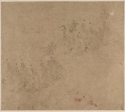 Album di Temi Taoisti e Buddhisti: Processione di Divinità Taoiste: Foglia 25 da Unknown artist