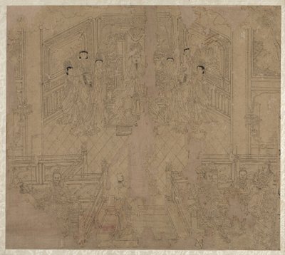 Album di Temi Taoisti e Buddhisti: Processione di Divinità Taoiste: Foglia 2 da Unknown artist