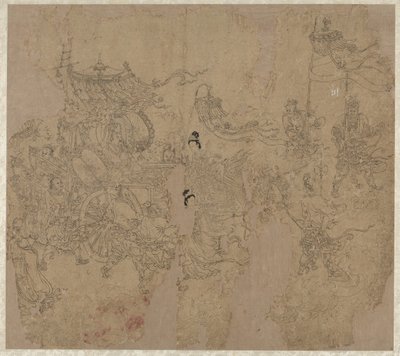 Album di Temi Taoisti e Buddhisti: Processione di Divinità Taoiste: Foglia 3 da Unknown artist