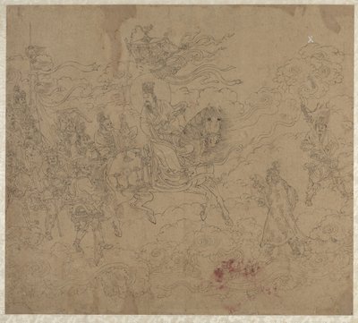 Album di Temi Taoisti e Buddhisti: Processione di Divinità Taoiste: Foglia 4 da Unknown artist