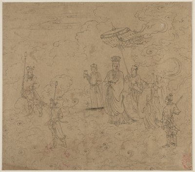 Album di Temi Taoisti e Buddhisti: Processione di Divinità Taoiste: Foglia 8 da Unknown artist
