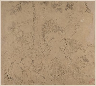 Album di Temi Taoisti e Buddhisti: Ricerca della Montagna: Foglia 46 da Unknown artist