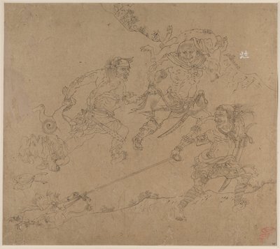 Album di Temi Taoisti e Buddhisti: Ricerca della Montagna: Foglia 48 da Unknown artist