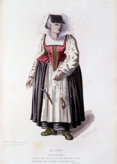 Alizon Fleurie in "Alizon" (di JC Discret), in "Il teatro francese nel XVI e XVII secolo anteriore a Molière" di Edouard Fournier da Unknown artist