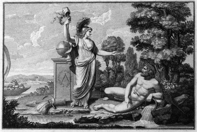 Allegoria della Repubblica Cisalpina creata da Napoleone Bonaparte il 27/06/1797 sul modello francese in Italia, che divenne la Repubblica Italiana nel 1802. Sono rappresentati i simboli della Repubblica Francese. Incisione Museo del Risorgimento, Milano da Unknown artist
