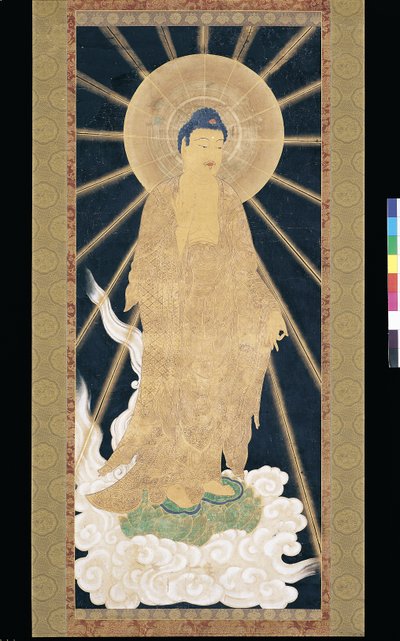 Triade di Amitabha (Amida) discendente dal cielo da Unknown artist