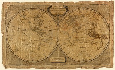 Mappa del mondo per il ricamo delle signore e i giovani studenti di geografia da Unknown artist
