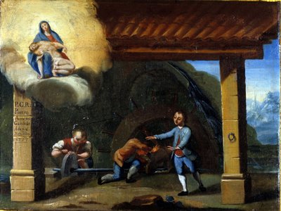 Un incidente in una macchina idraulica da Unknown artist