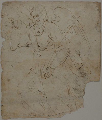 Angelo Annunziato (recto); schizzi di figura seduta, porzione superiore e mano destra dell