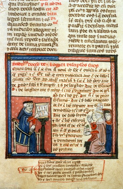 Aristotele insegnante - Miniatura del Medioevo (rif. 418) da Unknown artist