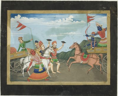 Arjuna uccide Karna, pagina da una serie del Mahabharata da Unknown artist