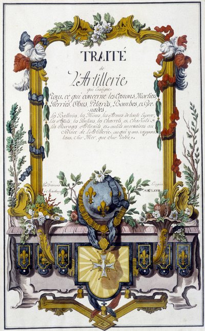 Trattato di artiglieria - frontespizio del "Trattato di artiglieria", di François Lingier, Strasburgo da Unknown artist