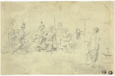 Assemblea degli dei e delle dee sul Monte Olimpo da Unknown artist