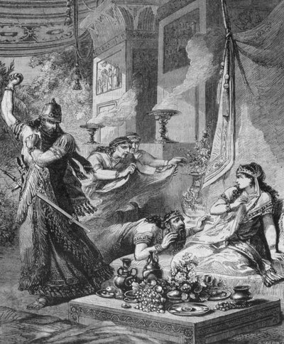Assuero I (Serse I) scopre Aman ai piedi di Ester da Unknown artist