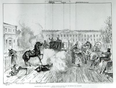 Attentato allo zar Alessandro II (1818 - 1881) nel 1881. da Unknown artist