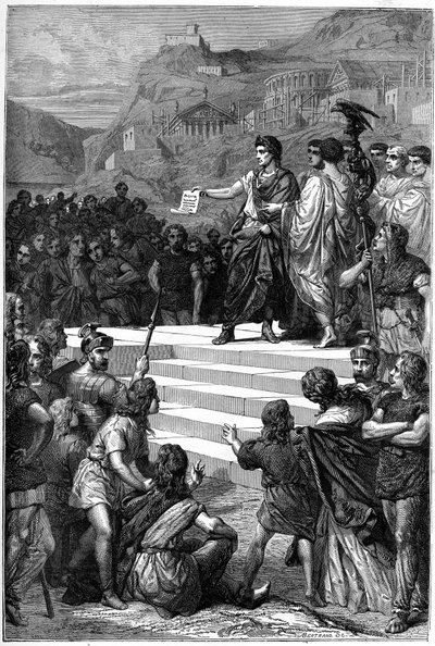 Augusto (Ottaviano) (63 a.C. - 14 d.C.) stabilì a Lione il centro del governo della Gallia nel 28 a.C. da Unknown artist