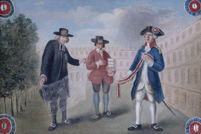 Aux trois ordres. Insegna per un mercante di coccarde nel Palais-Royal da Unknown artist
