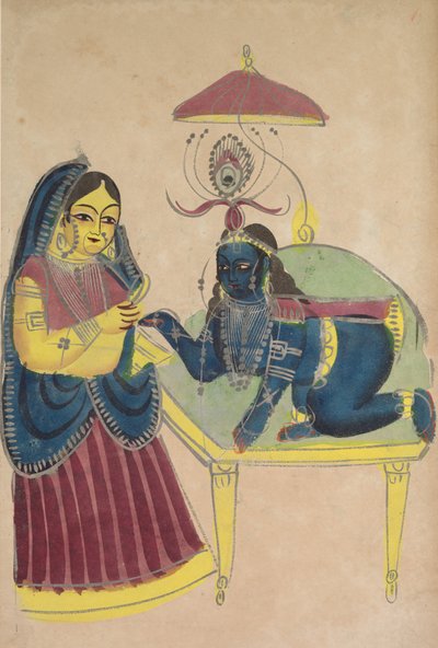 Il Bambino Krishna Chiede il Burro a Yashoda da Unknown artist