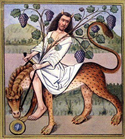 Bacco - riproduzione da miniatura del XV secolo da Unknown artist