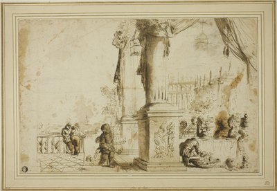 Scena di banchetto sulla terrazza da Unknown artist