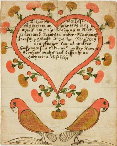 Certificato di battesimo di Catharina Wentzelsin da Unknown artist