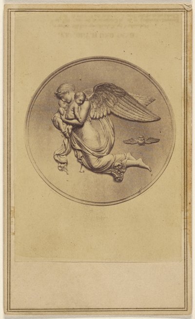 [Bassorilievo raffigurante un angelo che porta due bambini]. da Unknown artist