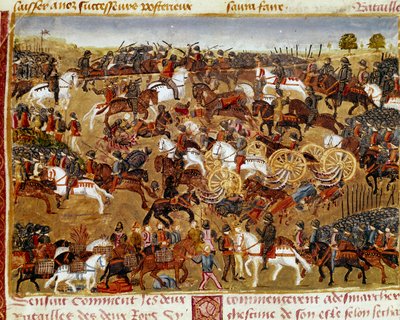 Scena di battaglia Miniatura dal "Libro dei fatti di Alessandro Magno" di Quintus Curtius Rufus (I secolo) da Unknown artist