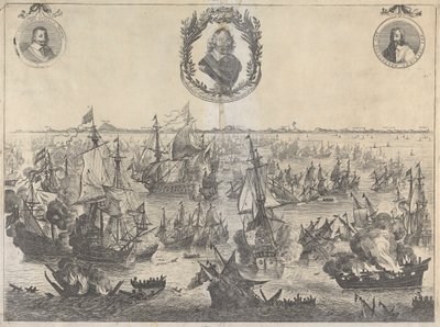 Battaglia di Scheveningen, 31 luglio 1653 da Unknown artist