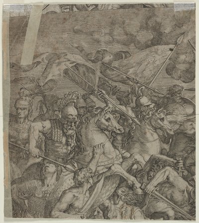 Battaglia del Ponte Milvio (frammento) (verso) da Unknown artist