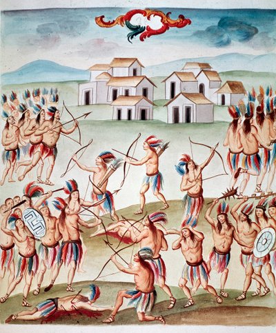 Scena di battaglia, imboscate ad Acolman, Messico da Unknown artist