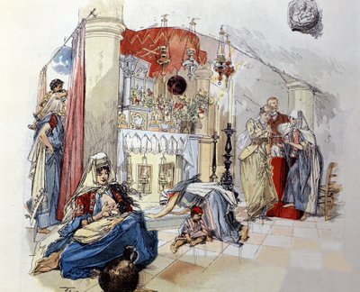 Betlemme (Cisgiordania): La Grotta del Latte. 1890 da Unknown artist