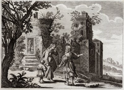 Bibbia di Royaumont, Antico Testamento: Ismaele caccia. Quando Sara vide che Ismaele, il figlio di Agar, trattava male il piccolo Isacco, chiese ad Abramo di mandarla via con suo figlio, affinché Isacco fosse l