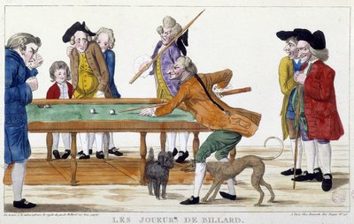Giocatori di biliardo - incisione, n.d., fine XVIII secolo, Carnavalet da Unknown artist