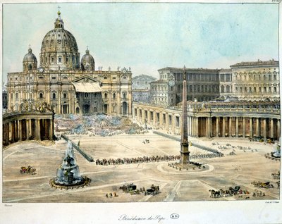 Benedizione del Papa da San Pietro di Roma, c. 1820 da Unknown artist