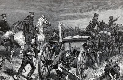 Marcia di Blücher verso Waterloo - Il generale prussiano Gebhard Leberecht von Blücher (1742-1819) guida le sue truppe a Waterloo da Unknown artist