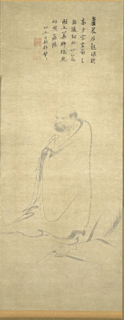 Bodhidharma attraversa lo Yangzi su una canna da Unknown artist