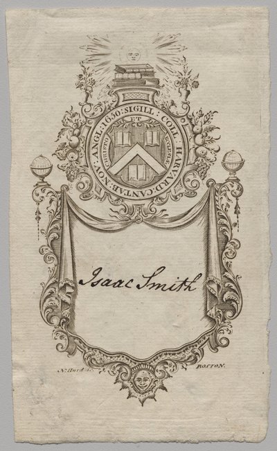 Ex Libris: Stemma con iscrizione Isaac Smith da Unknown artist