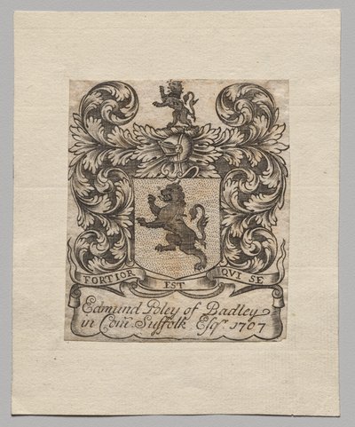 Ex Libris: Edmund Poley di Badley da Unknown artist
